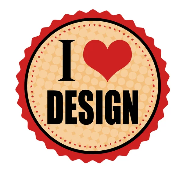 I love design sticker or stamp — Stock Vector