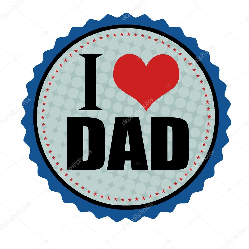 I love dad sticker or stamp — Stock Vector © roxanabalint #53817791