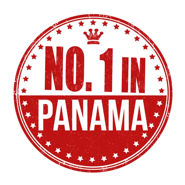 Número uno en el sello de Panamá — Vector de stock