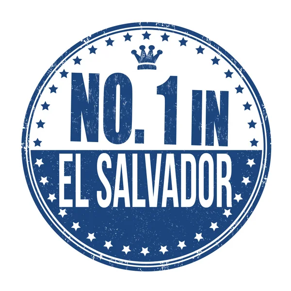 Number one in El Salvador stamp — Stock Vector