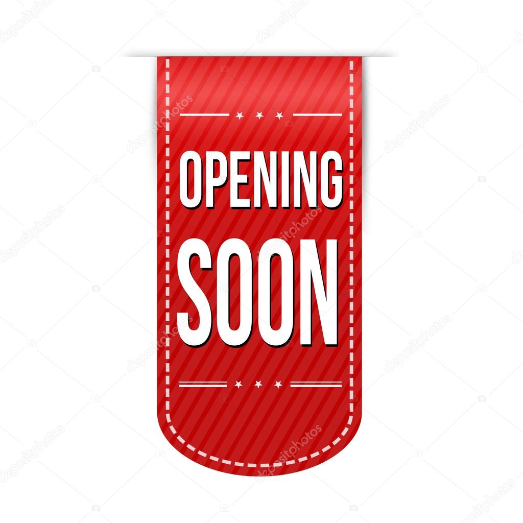 Opening soon banner design over a white background, vector illustration