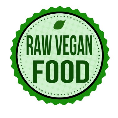 çiğ vegan gıda etiket veya damga 