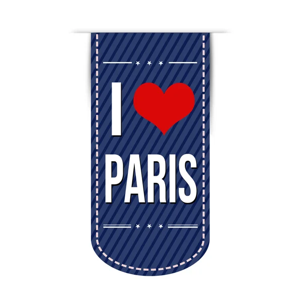 Adoro il design dei banner di Parigi — Vettoriale Stock