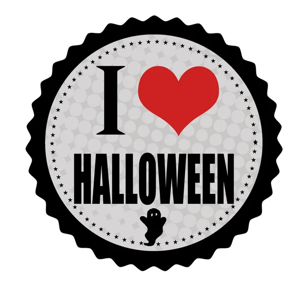 Eu adoro adesivo de Halloween ou carimbo — Vetor de Stock