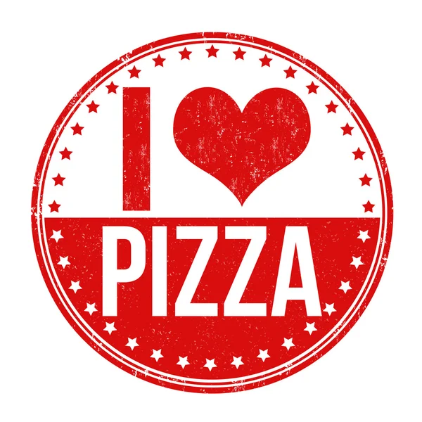 Ich liebe Pizza-Stempel — Stockvektor