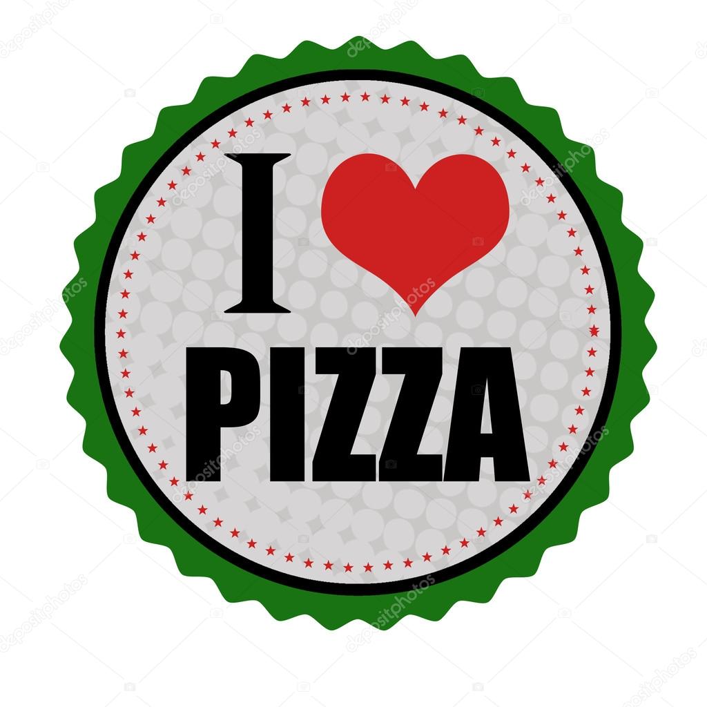 I love pizza sticker or stamp Stock Vector Image by ©roxanabalint 54640641