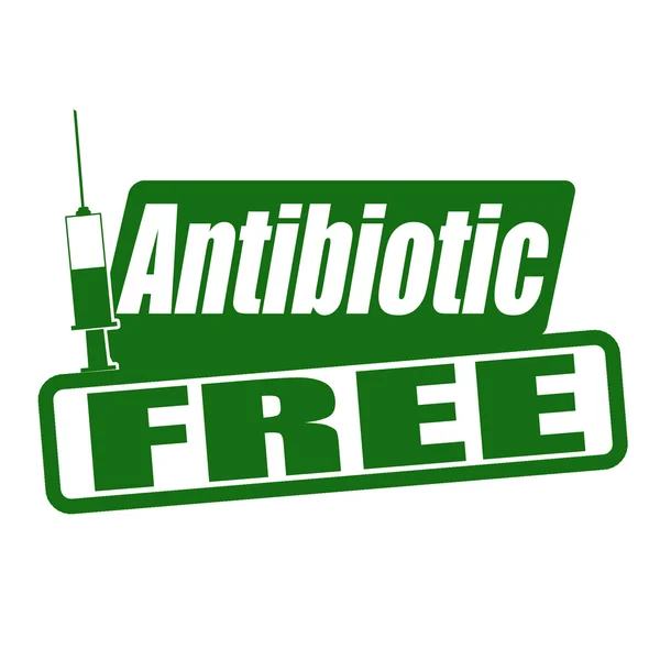 Sello libre de antibióticos — Archivo Imágenes Vectoriales