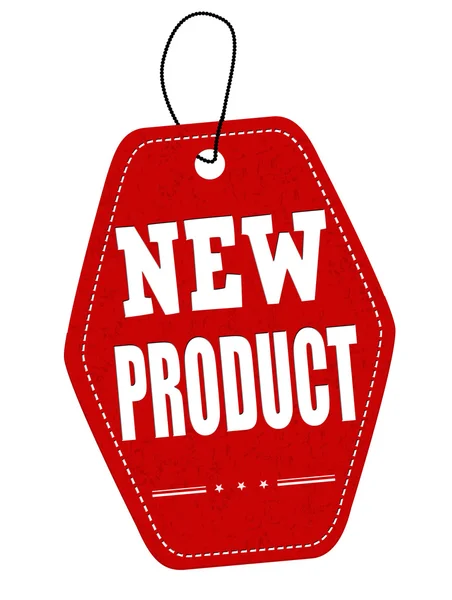 Ny produkt röd läder etikett eller prislapp — Stock vektor