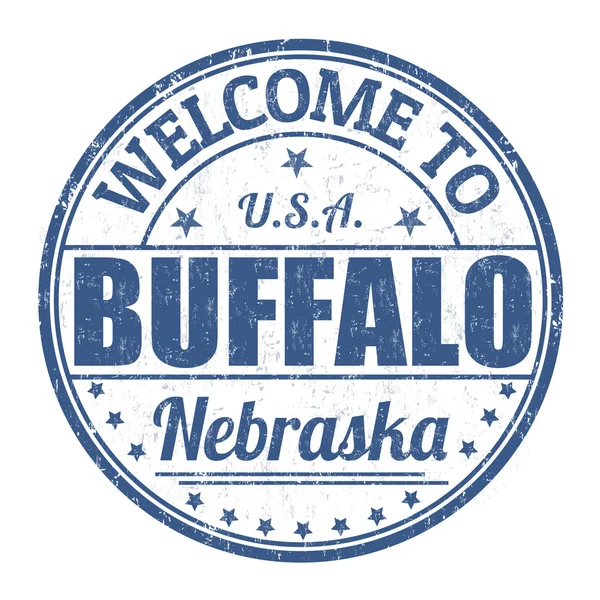 Benvenuti al francobollo Buffalo — Vettoriale Stock