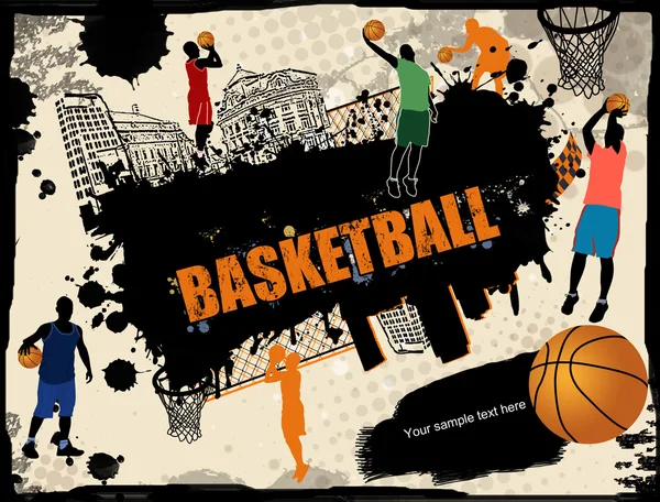 Urban basketball background — Stock Vector