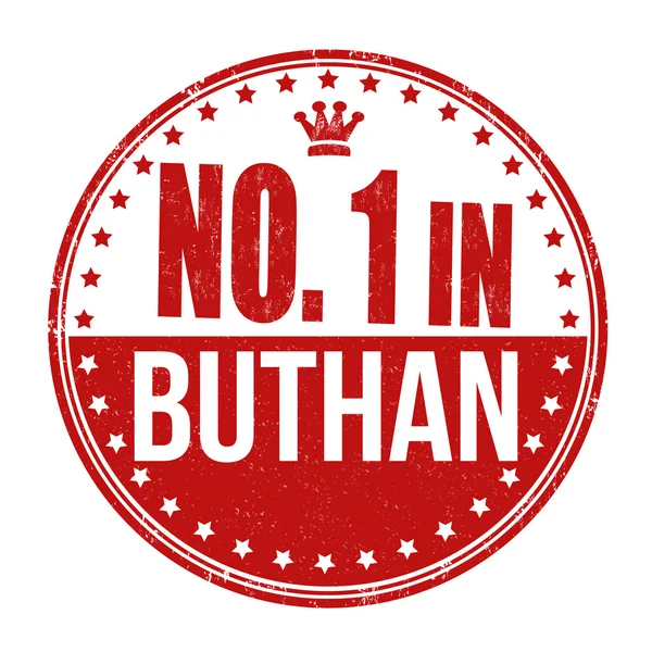 Número um no selo Buthan — Vetor de Stock