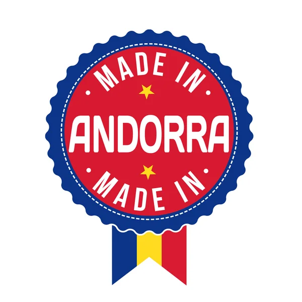 Fabricado en Andorra, etiqueta del producto — Vector de stock