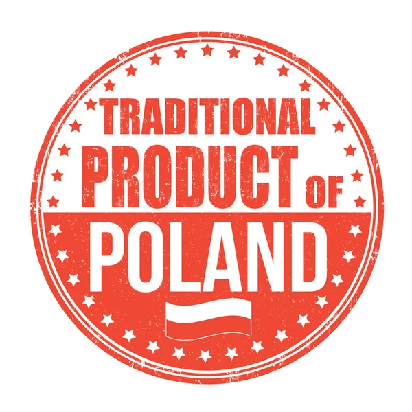 Traditional product of Poland stamp — Stock Vector