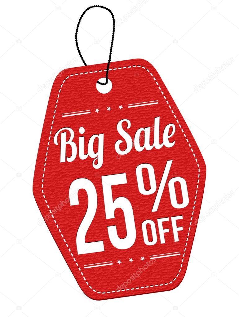 Big sale 25 off red leather label or price tag