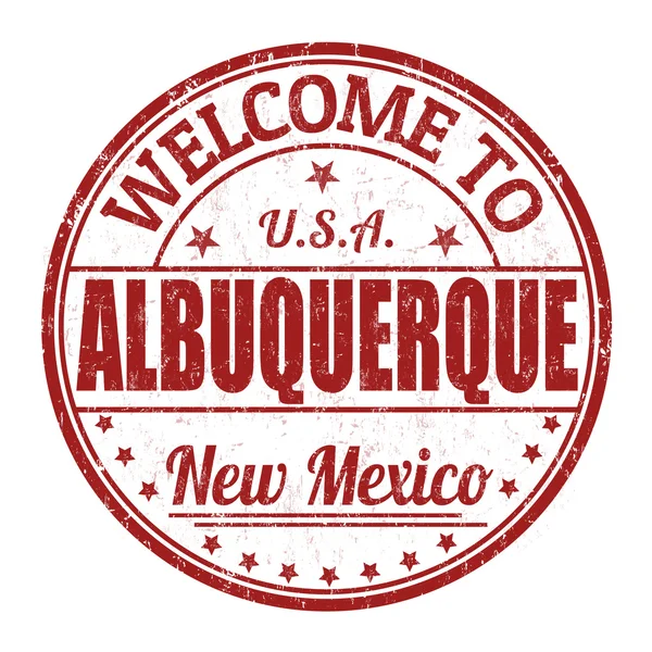 Willkommen bei der Albuquerque-Briefmarke — Stockvektor