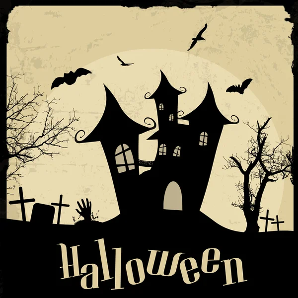 Винтажный постер на Хэллоуин — стоковый вектор