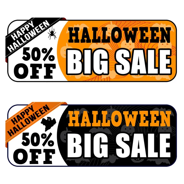 Halloween sprzedaż duże banery — Wektor stockowy
