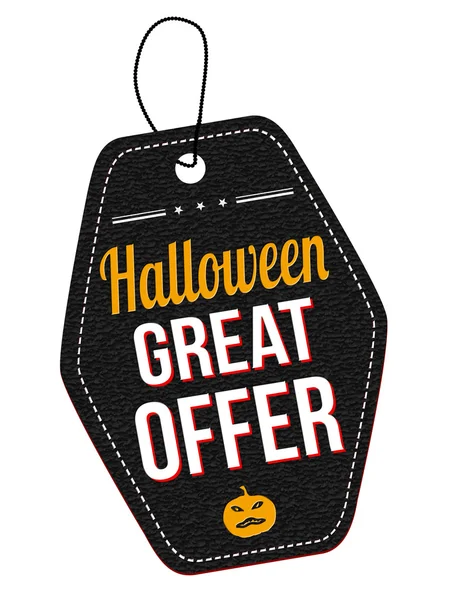 Halloween gran oferta etiqueta o etiqueta de precio — Archivo Imágenes Vectoriales