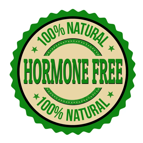 Hormonu wolna etykiety lub pieczęć — Wektor stockowy
