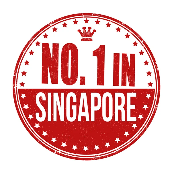 Number one in Singapore stamp — Stock Vector