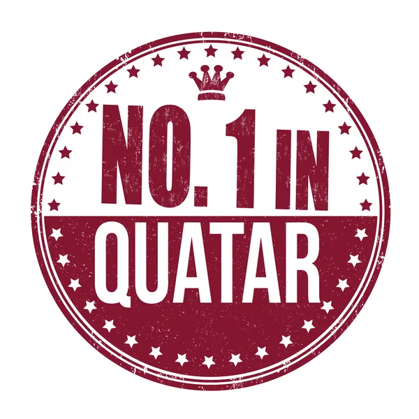 Number one in Quatar stamp — Stock Vector