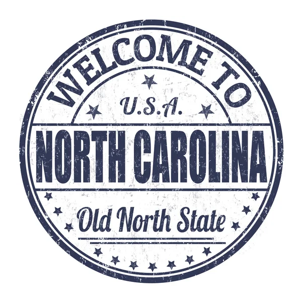 Willkommen bei North Carolina Stempel — Stockvektor