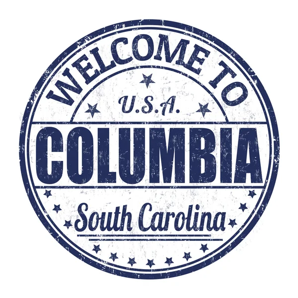 Benvenuto nel francobollo Columbia — Vettoriale Stock