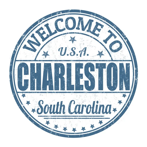 Benvenuto a Charleston timbro — Vettoriale Stock