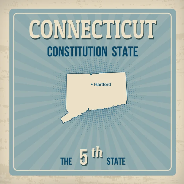 Cartaz retro de Connecticut — Vetor de Stock