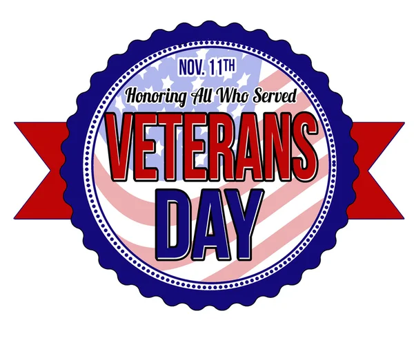 Veterans day label of zegel — Stockvector