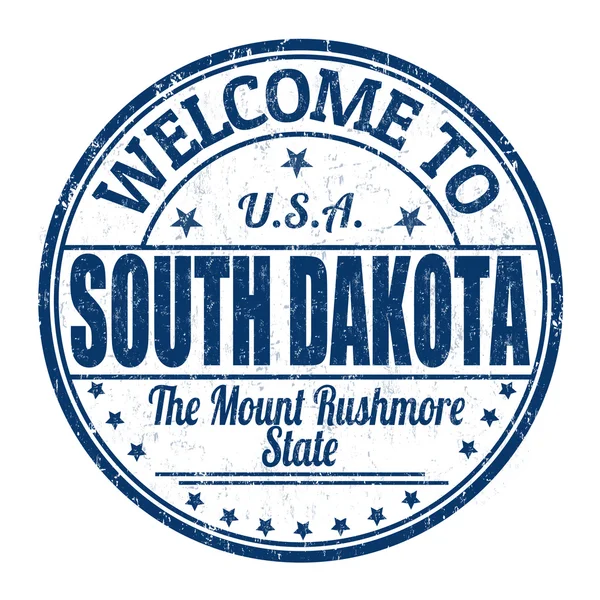 Welcome to South Dakota stamp — Stock Vector