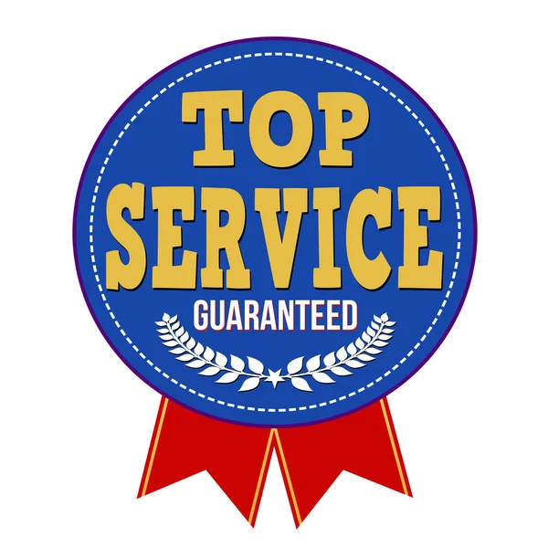 Top service guaranteed badge — Stock Vector