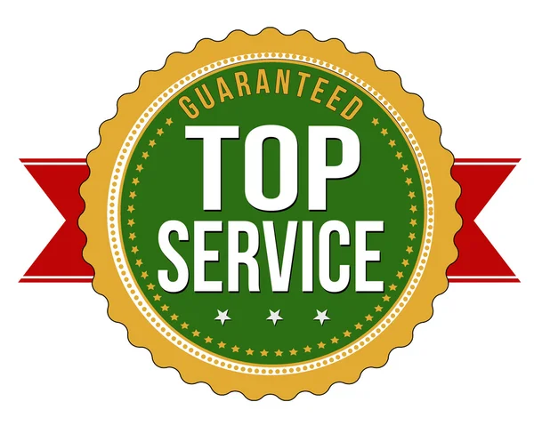 Top service guaranteed badge — Stock Vector