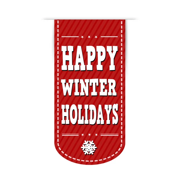 Happy winter holidays banner design — Stock Vector