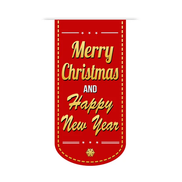 Merry Christmas and Happy New Year banner design — Stock Vector