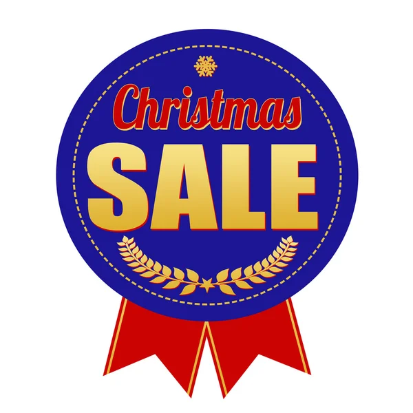 Christmas sale badge on white background, vector illustration — Stock Vector