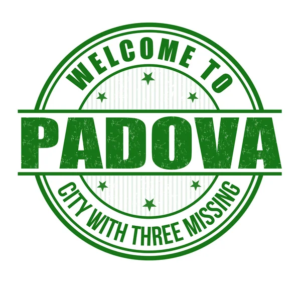 Welcome to Padova stamp — Stock Vector