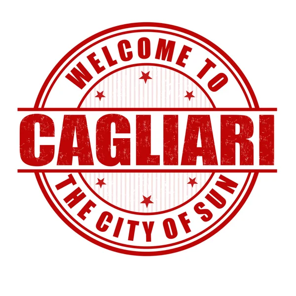Bienvenido al sello de Cagliari — Vector de stock