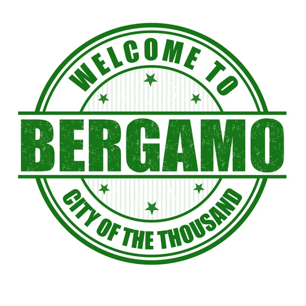 Welcome to Bergamo stamp — Stock Vector