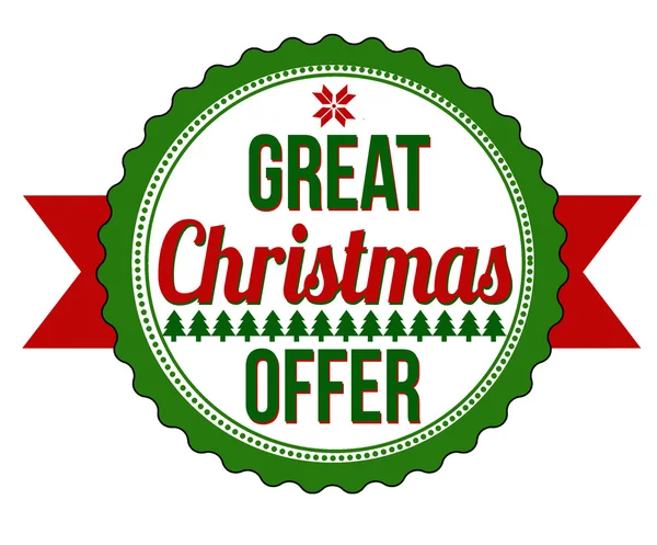Great Christmas offer badge — Stock Vector