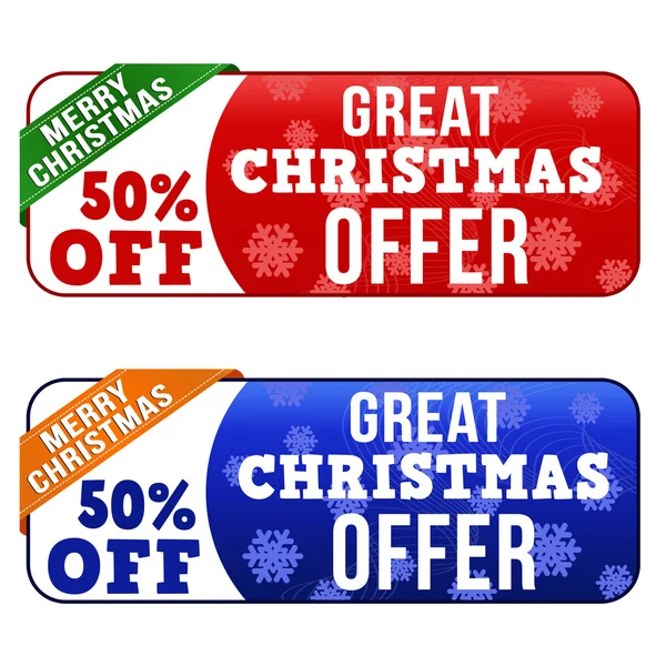 Gran Navidad ofrecen banners — Vector de stock