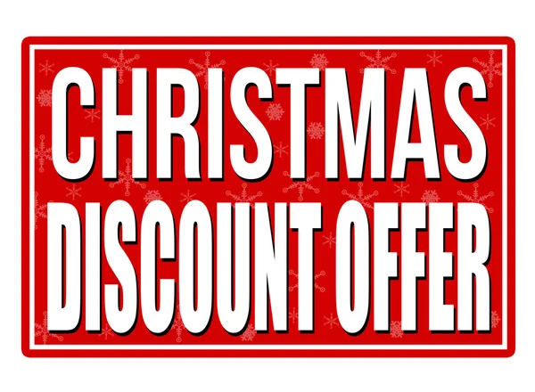 Christmas discount offer red sign — Stock Vector