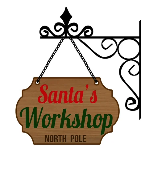 Elegante Santa's Workshop teken — Stockvector