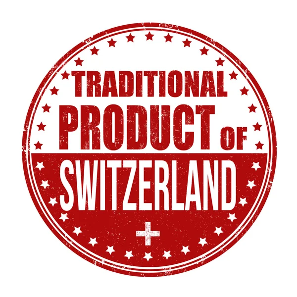 Traditional product of Switzerland stamp — Stock Vector
