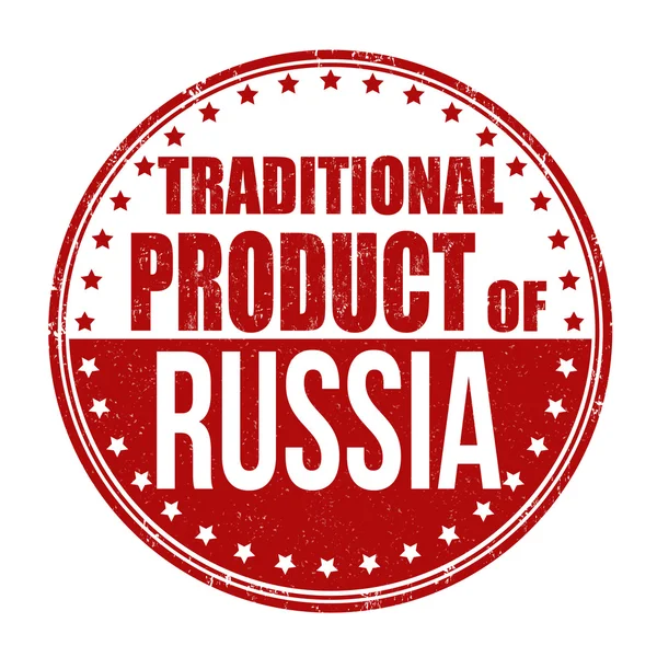 Producto tradicional del sello de Rusia — Vector de stock