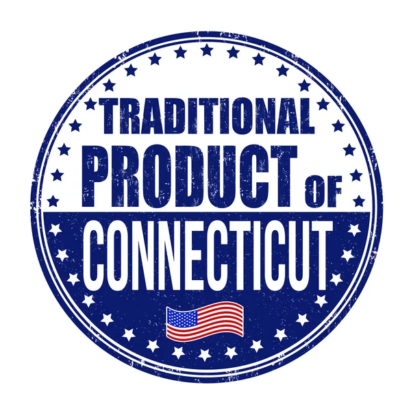 Produit traditionnel du timbre Connecticut — Image vectorielle