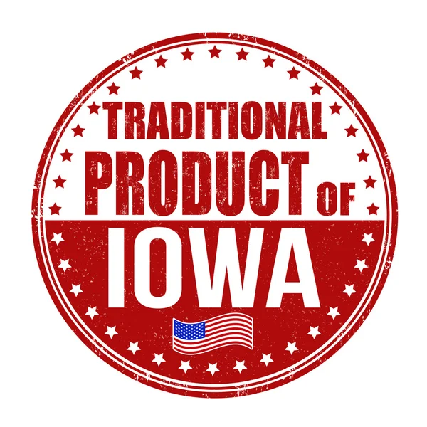 Traditionell produkt av Iowa stämpel — Stock vektor