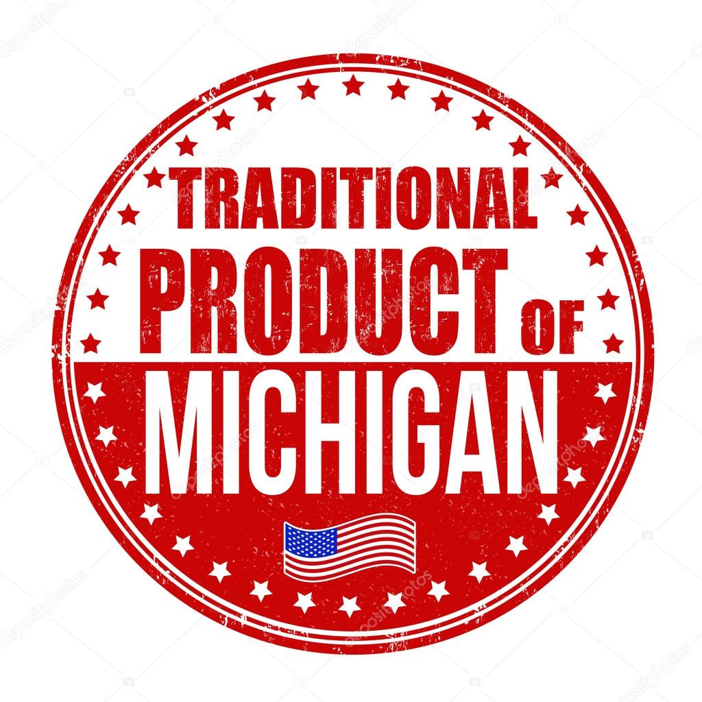Traditional product of Michigan stamp