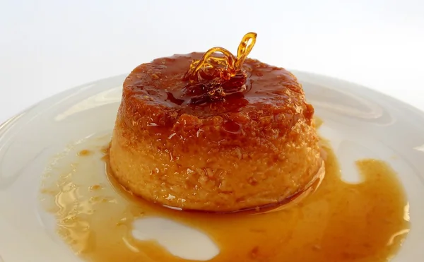 Läckra kola flan — Stockfoto