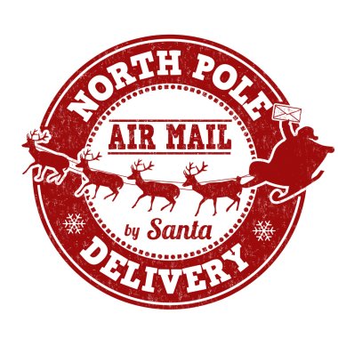 North Pole delivery stamp clipart